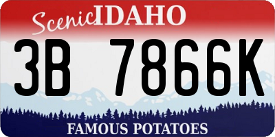 ID license plate 3B7866K