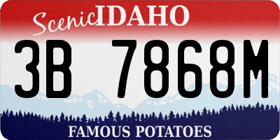 ID license plate 3B7868M
