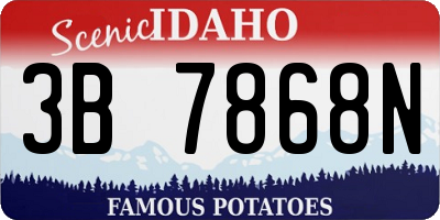 ID license plate 3B7868N