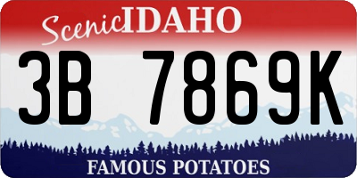 ID license plate 3B7869K