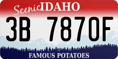 ID license plate 3B7870F