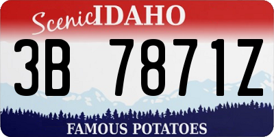 ID license plate 3B7871Z