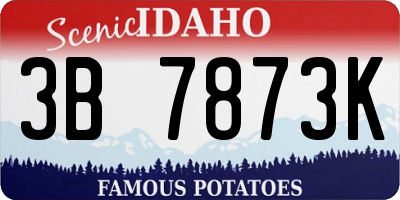 ID license plate 3B7873K