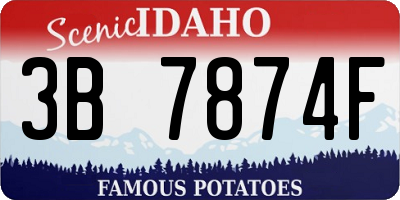 ID license plate 3B7874F