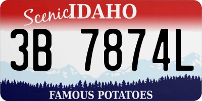 ID license plate 3B7874L