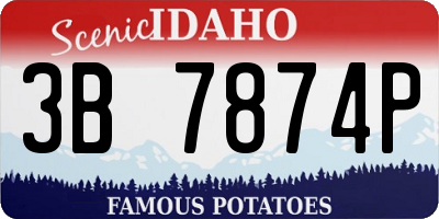 ID license plate 3B7874P