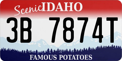 ID license plate 3B7874T