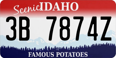 ID license plate 3B7874Z
