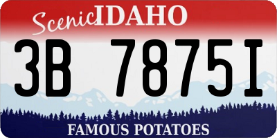 ID license plate 3B7875I