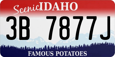 ID license plate 3B7877J