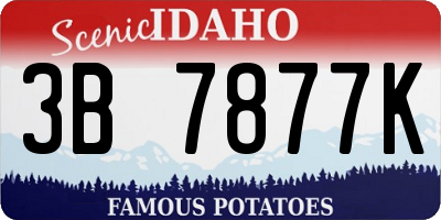 ID license plate 3B7877K