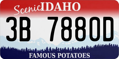 ID license plate 3B7880D