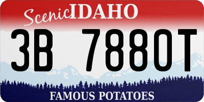 ID license plate 3B7880T