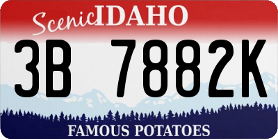 ID license plate 3B7882K