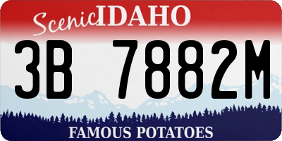 ID license plate 3B7882M