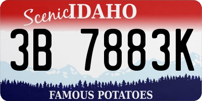 ID license plate 3B7883K