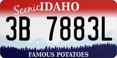 ID license plate 3B7883L