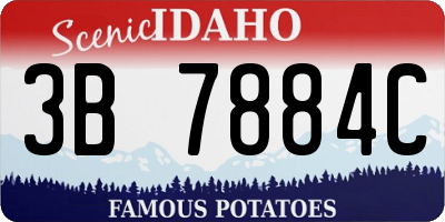ID license plate 3B7884C