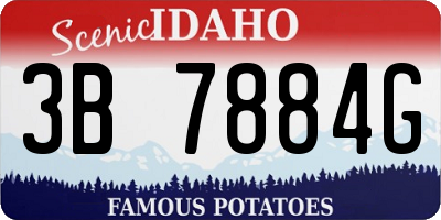 ID license plate 3B7884G