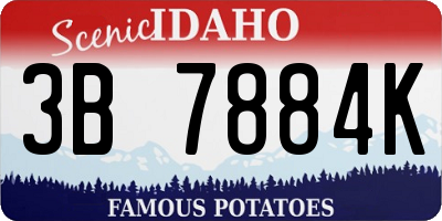 ID license plate 3B7884K
