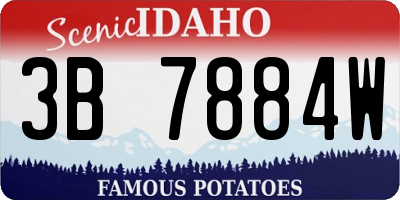 ID license plate 3B7884W