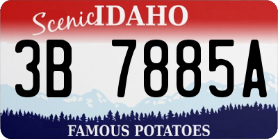 ID license plate 3B7885A