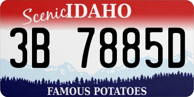 ID license plate 3B7885D