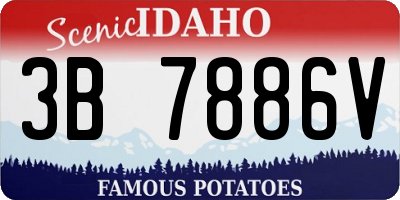 ID license plate 3B7886V