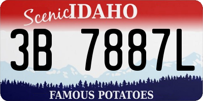 ID license plate 3B7887L