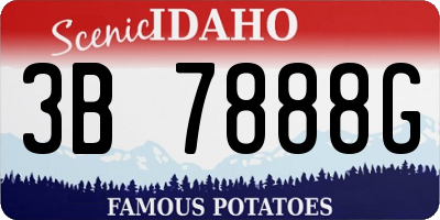 ID license plate 3B7888G