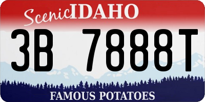 ID license plate 3B7888T