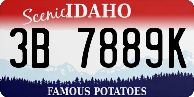 ID license plate 3B7889K