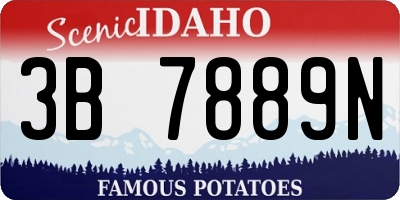 ID license plate 3B7889N