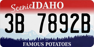 ID license plate 3B7892B