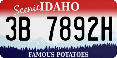 ID license plate 3B7892H