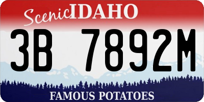 ID license plate 3B7892M