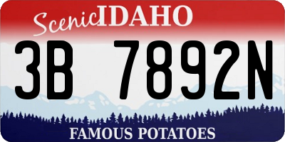 ID license plate 3B7892N