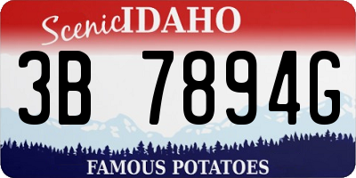 ID license plate 3B7894G