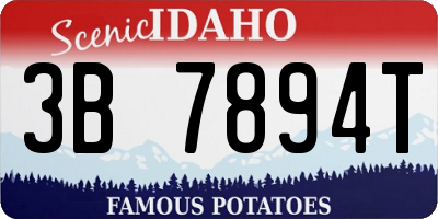 ID license plate 3B7894T
