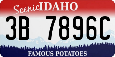 ID license plate 3B7896C