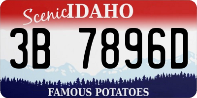 ID license plate 3B7896D