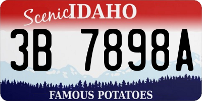 ID license plate 3B7898A