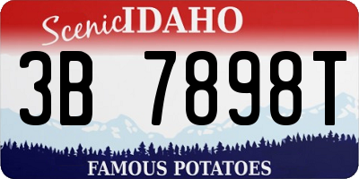 ID license plate 3B7898T