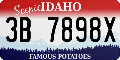 ID license plate 3B7898X