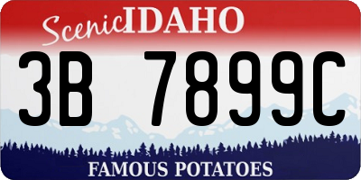 ID license plate 3B7899C