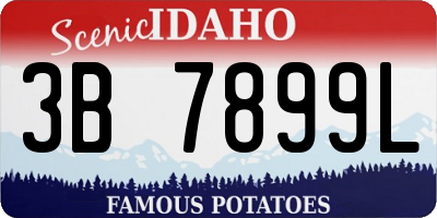 ID license plate 3B7899L