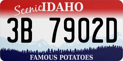 ID license plate 3B7902D