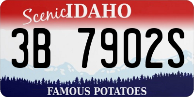 ID license plate 3B7902S