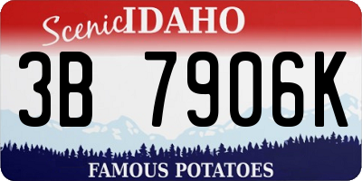 ID license plate 3B7906K