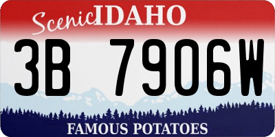 ID license plate 3B7906W